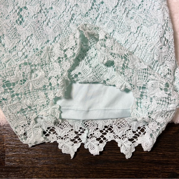 Zara Light Blue Lace Bodycon Mini Dress Small - Picture 6 of 14